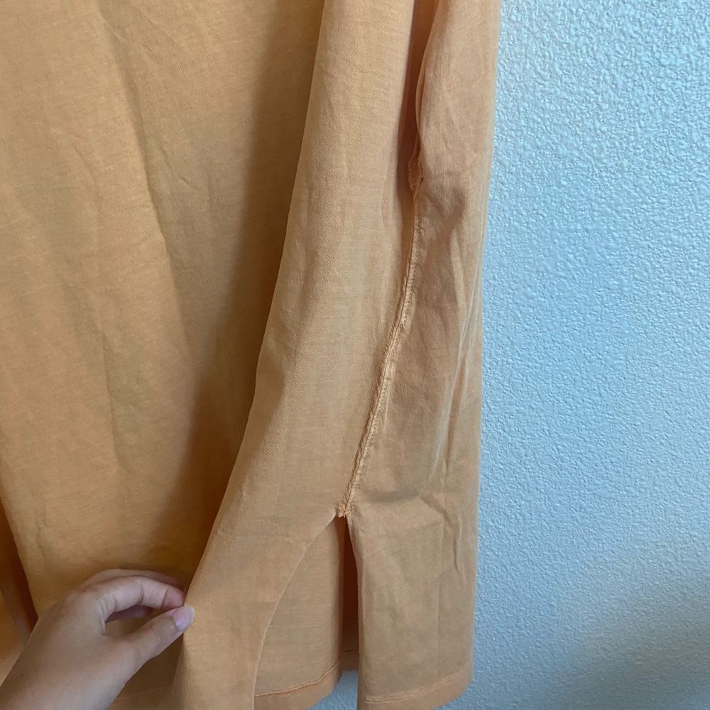 Free People All Day Orange Short Sleeve Tunic T-Shirt - Picture 5 of 7